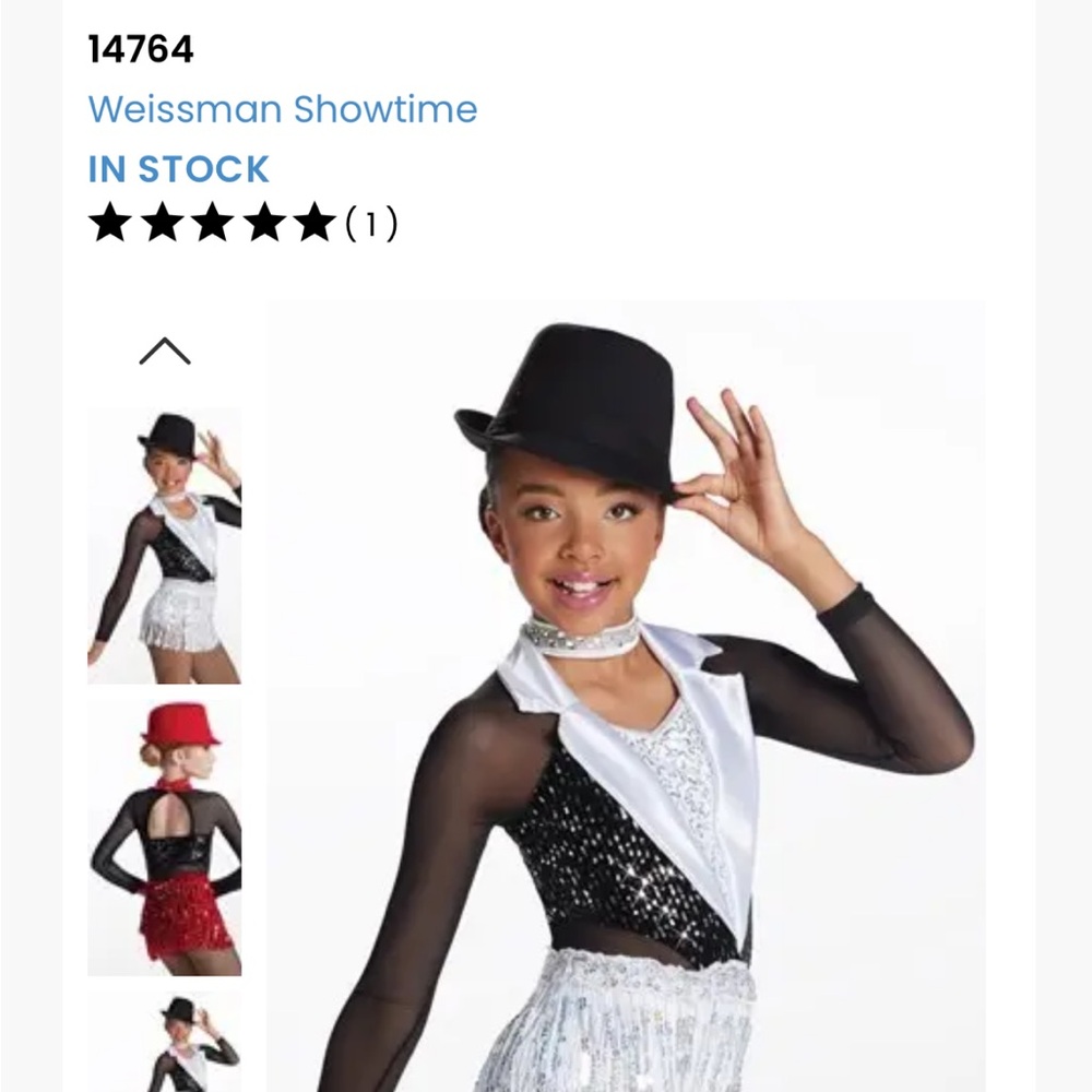 Weissman Showtime Black and White Kids Dance Costume